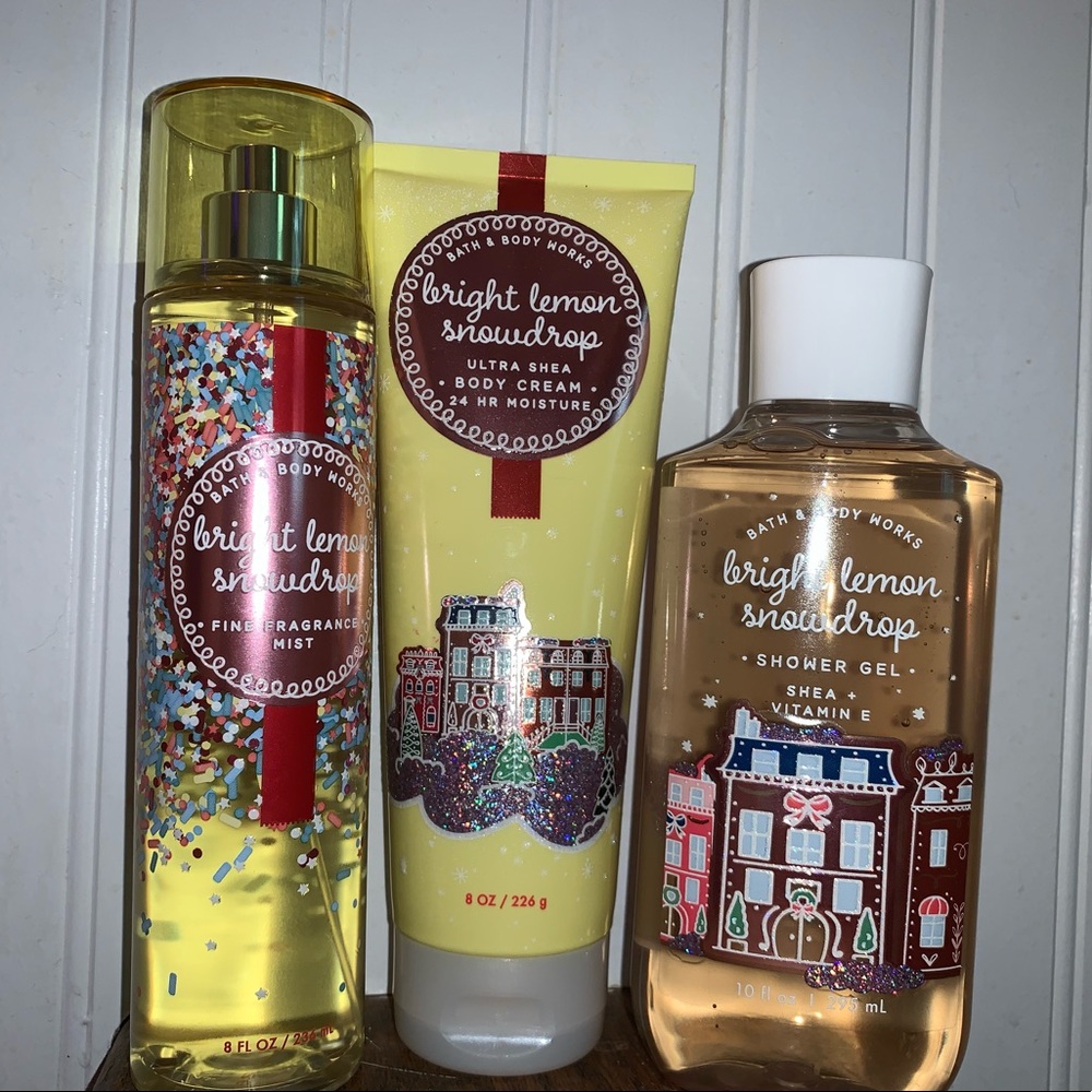 Bath & Body Works Set of 3- Bright Lemon Snowdrop